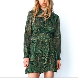 Zara Paisley Print Mini Dress
